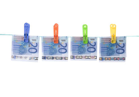Concept Of Money Laundering. Isolated Over Whiteの写真素材