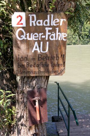 Call of the boat for cyclists - Danube (Austria)の写真素材