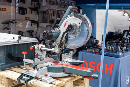 Tashkent, Uzbekistan - 03.03.2023 : Bosch power tools for various repair and construction workのeditorial素材