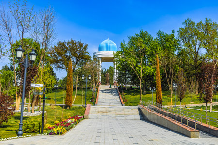 Tashkent, Uzbekistan - April 1, 2023: Central national park in Tashkent "Milliy Bog"のeditorial素材