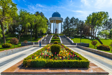 Tashkent, Uzbekistan - April 1, 2023: Central national park in Tashkent "Milliy Bog"のeditorial素材
