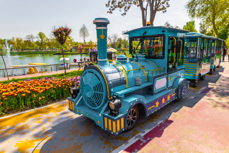 Tashkent, Uzbekistan - April 1, 2023: Central national park in Tashkent "Milliy Bog"のeditorial素材