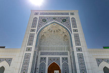 Tashkent, Uzbekistan - April 20, 2023: Central White Mosque in Tashkent "Minor"のeditorial素材