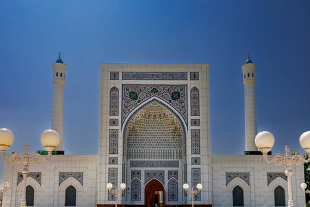 Tashkent, Uzbekistan - April 20, 2023: Central White Mosque in Tashkent "Minor"のeditorial素材