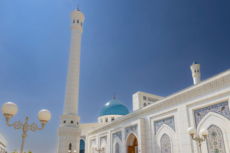 Tashkent, Uzbekistan - April 20, 2023: Central White Mosque in Tashkent "Minor"のeditorial素材