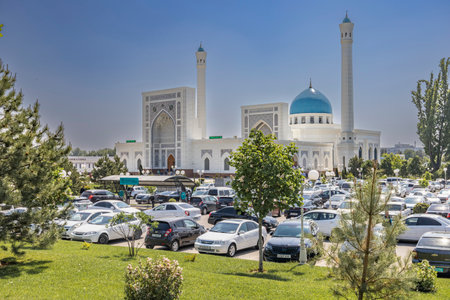Tashkent, Uzbekistan - April 20, 2023: Central White Mosque in Tashkent "Minor"のeditorial素材