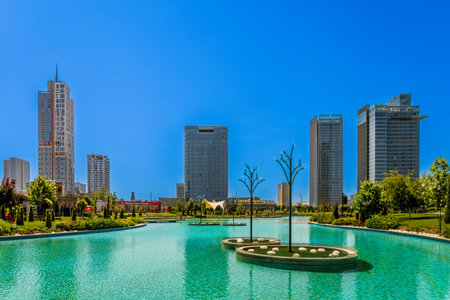 Tashkent, Uzbekistan - May 5, 2023: City complex for business and entertainment "Tashkent City"のeditorial素材