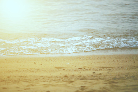 Soft waves of the sea on the sand beach,Selective Focusの写真素材