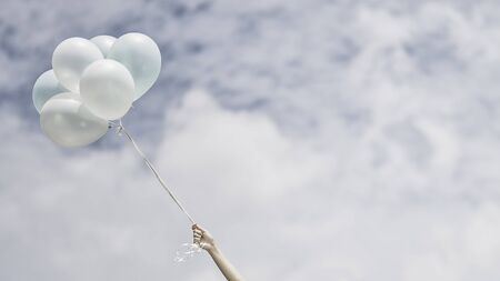Pastel balloons , Blue and white balloons