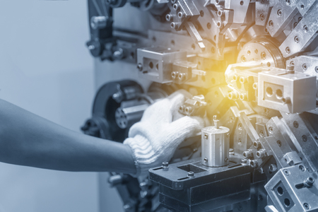 The coil spring manufacturing machineの写真素材