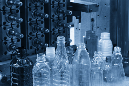 The  sample of plastic bottle product and pre-shape part .Plastic bottle container product.