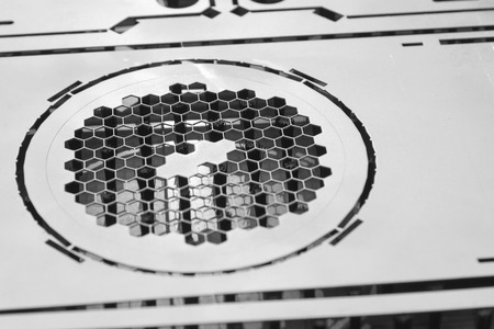The sheet metal sample parts.The metal  plate from the punching machine.Sheet metal manufacturing...