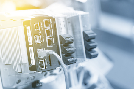 The land cable  in the  control board in light blue scene with lighting effect.