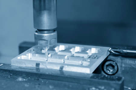 The  CNC  milling machine cutting  the mold parts by solid endmill tool. The hi-precision mold and...
