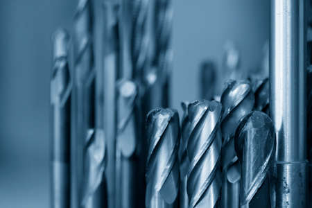 The collection of the  solid  carbide endmill tools for CNC milling machine .The  cutting  tool for machining center.の写真素材