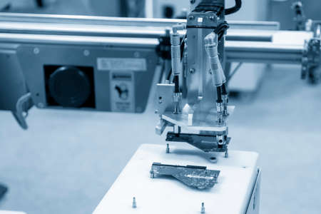 The hi-technology  material handling in electronics production line by robotic system. The automatic...