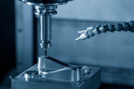 The press die manufacturing process by CNC milling machine with ball end mill tool. The mold parts...