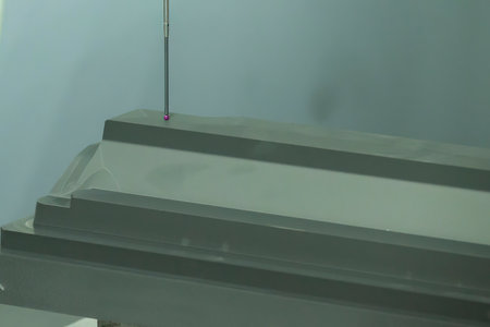 The  CMM machine measuring the graphite electrode parts . The quality control of mold and die...