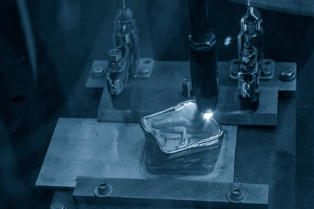 The additive manufacturing by welding robotic. The high-technology metal forming process by robotic...