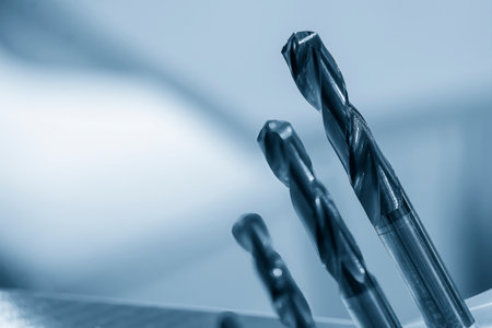 Close-up scene the special purpose  hole tools. The  cutting  tool for machining center.の写真素材