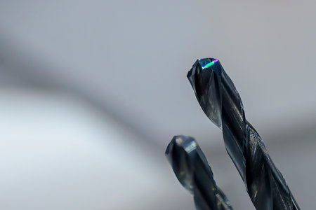Close up scene the group of high speed drill  tool. The high precision hole making tool for...