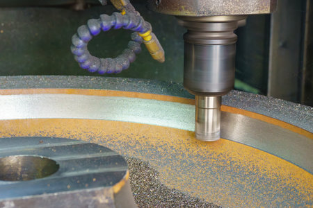 The CNC milling machine  rough cut the cast iron parts with indexable tools. The CNC milling machine...