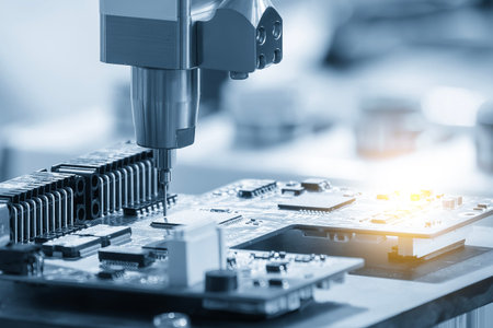 The process highlights the integration of Industry 4.0 principles, where robotic end-effectors and...