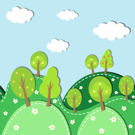 Spring forest seamless pattern. Vector Background.のイラスト素材