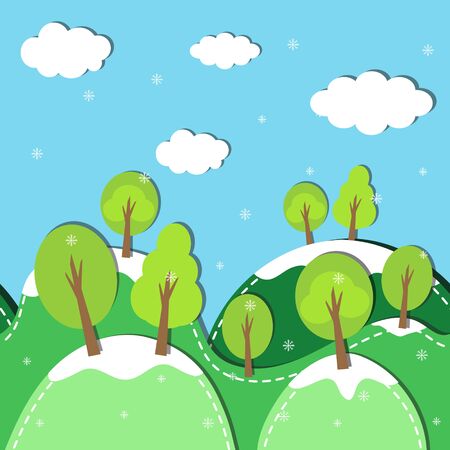 Winter forest seamless pattern. Vector Background.のイラスト素材