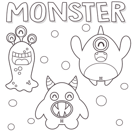 Outlined monstersのイラスト素材