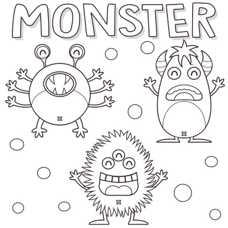 Outlined monstersのイラスト素材