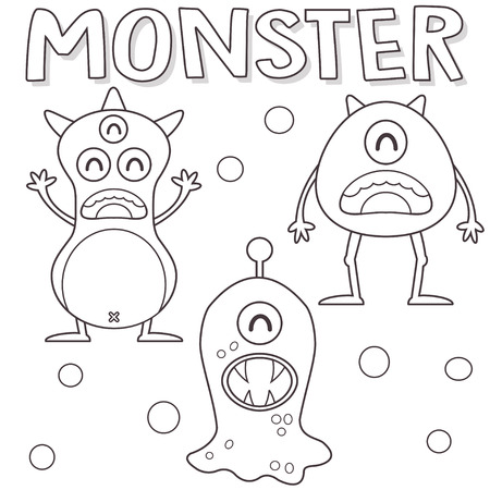 Outlined monstersのイラスト素材