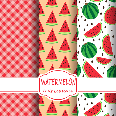watermelon patterns set.illustration.のイラスト素材