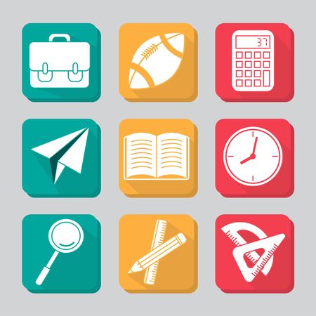 Education icon set with shadowのイラスト素材
