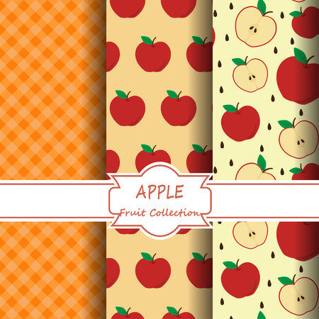 apple patterns set.illustration.のイラスト素材