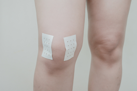 Women Tendon And Muscle pain and sticking plaster.の写真素材