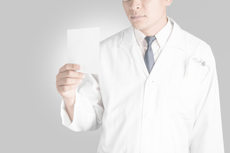 Asian Doctor on white. The concept of good health.の写真素材