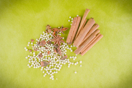Images art scene Asian spices On the floor.の写真素材