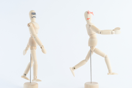 Images art scene wooden dummy Couple cool style.の写真素材