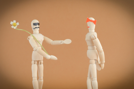Images art scene wooden dummy Couple cool style.の写真素材