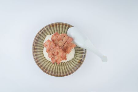 Asian foods baked pork and sticky riceの写真素材