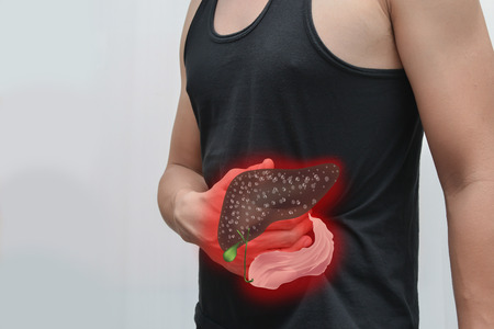 Man pain liver and liver picture
The concept is easy to understand information about the disease.の写真素材