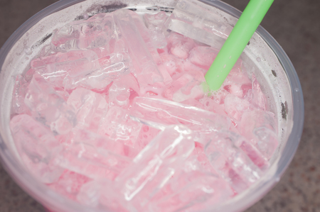 Beverages in asia Sweet pink sweet milkの写真素材