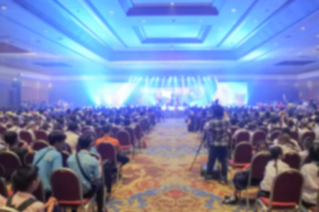 Blur of light in the show room And a lot of people.の写真素材