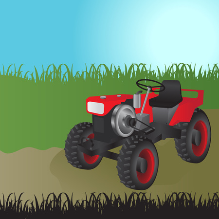 Agricultural tractor, transport for farm.のイラスト素材