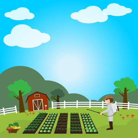 Fruits and vegetables garden.のイラスト素材