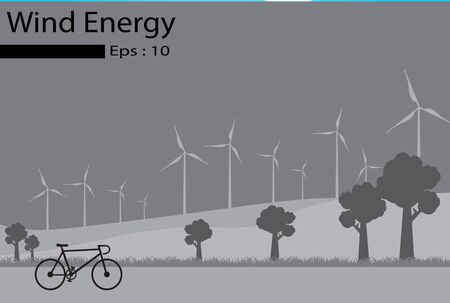 Wind energy, Wind Generators, Ecology.のイラスト素材