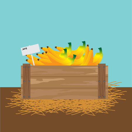 Banana in the basket.のイラスト素材