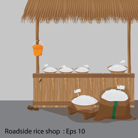 Roadside rice shop.のイラスト素材