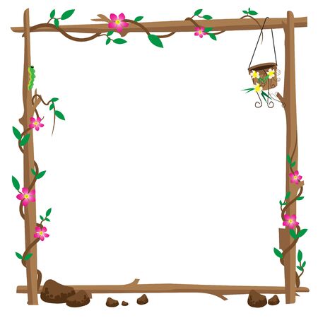 Floral frame Vector illustration.のイラスト素材